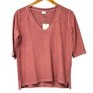 Poetry NWT V-Neck T-Shirt Hemp Organic Cotton Blend Coral Pink Boxy Size US 10